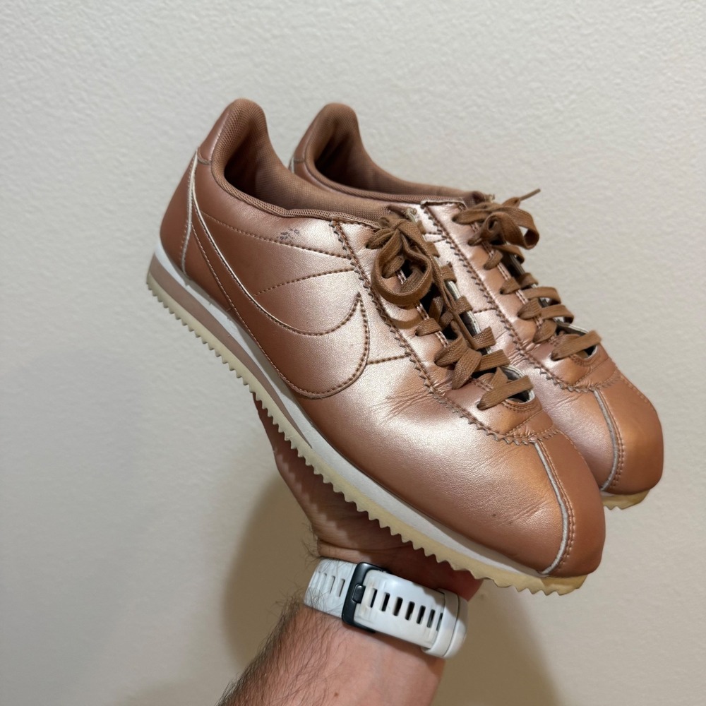 Nike Cortez Classic Leathe Metallic Bronze Rose Gold Sneakers 807471-900 Mens 10